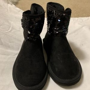 Girls sequin ankle boots